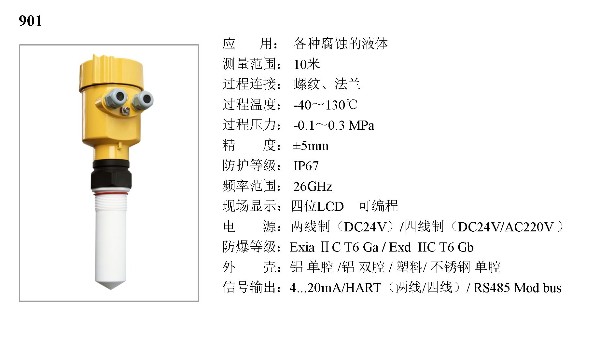 雷達(dá)液位計(jì)HBRD-901 產(chǎn)品說明書
